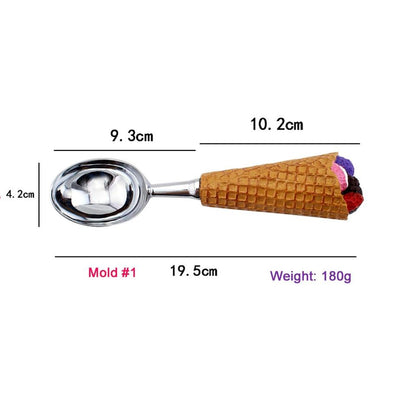 Cone Handle Stainless Steel Ice Cream Scoop Spoon by HitMyNeed