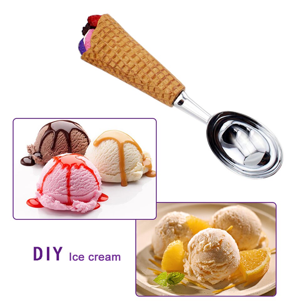 Cone Handle Stainless Steel Ice Cream Scoop Spoon by HitMyNeed
