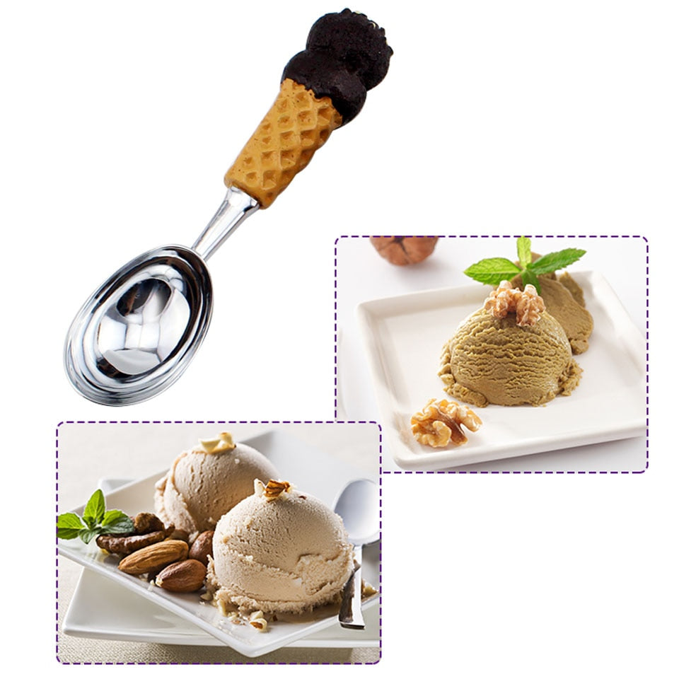 Cone Handle Stainless Steel Ice Cream Scoop Spoon by HitMyNeed