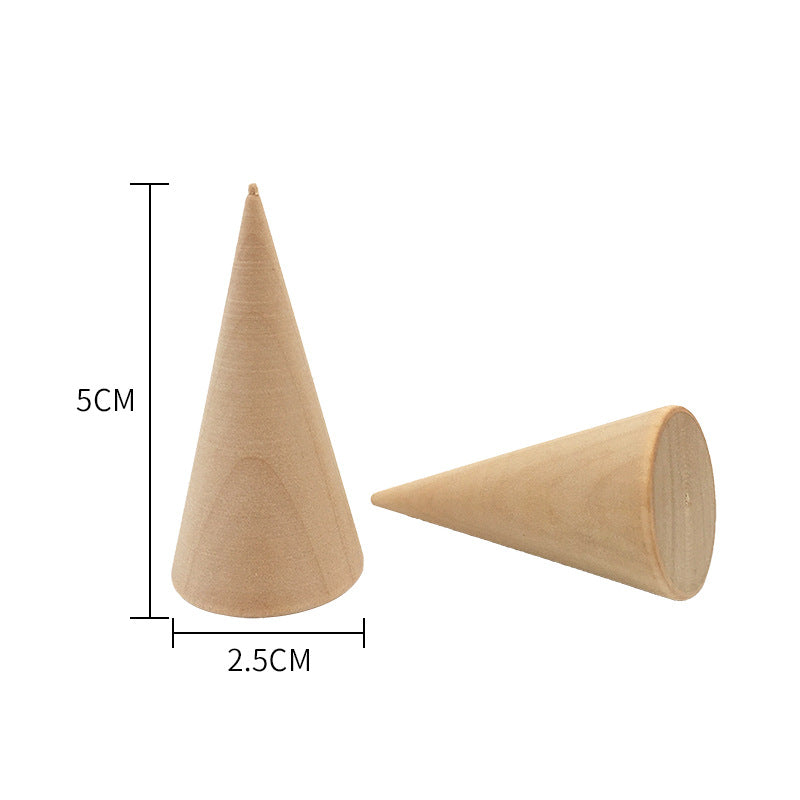 Cone Wooden Ring Display Stand Set (6 pcs) by HitMyNeed