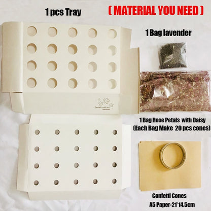 Confetti Cones Set with 20-Slot Tray and Petals by HitMyNeed