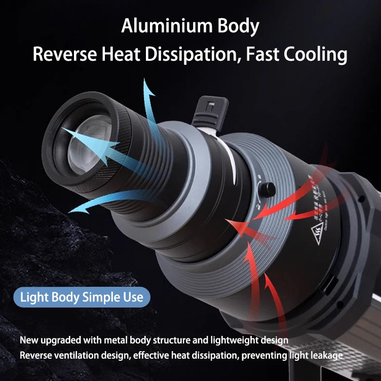 Conical Optical Snoot with Bowens Mount and 20 Gobos by HitMyNeed