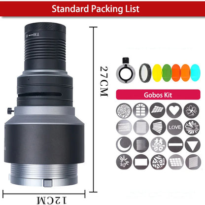 Conical Optical Snoot with Bowens Mount and 20 Gobos by HitMyNeed