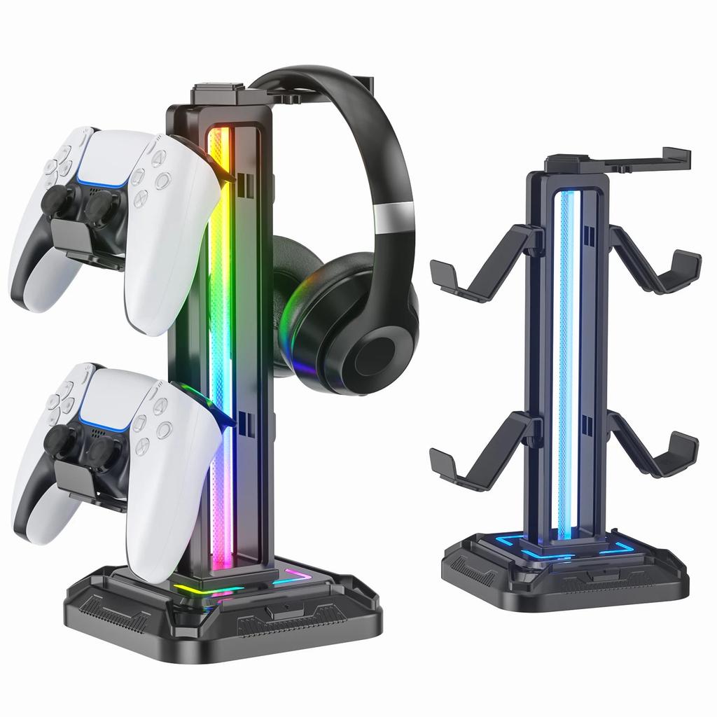 Controller Stand with 9 Light Modes & Rotating Headset Holder by HitMyNeed