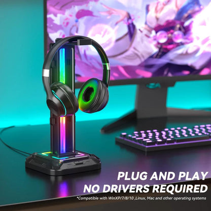 Controller Stand with 9 Light Modes & Rotating Headset Holder by HitMyNeed