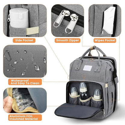 Convertible Mommy Backpack with Foldable Baby Bed by HitMyNeed