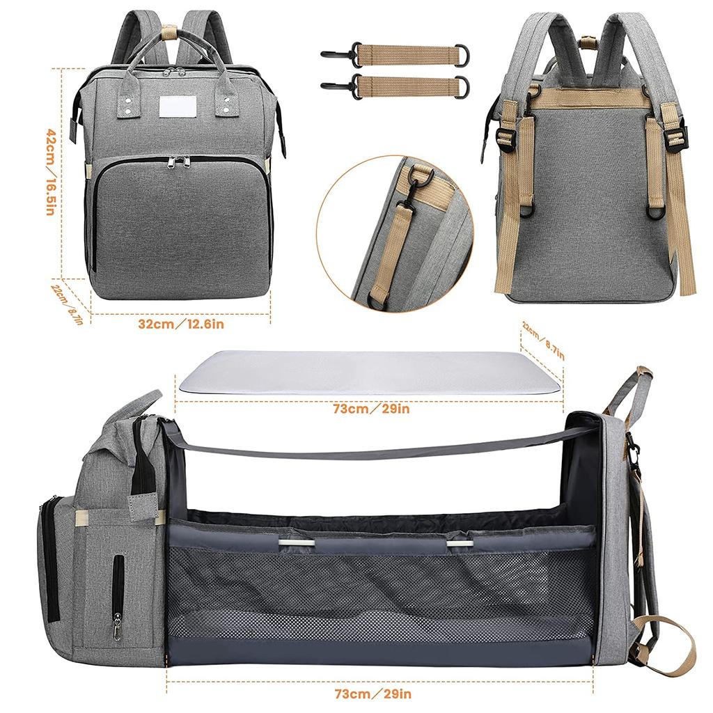 Convertible Mommy Backpack with Foldable Baby Bed by HitMyNeed