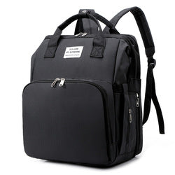 Convertible Mommy Backpack with Foldable Baby Bed black by HitMyNeed