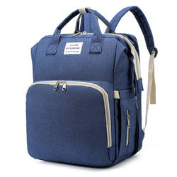 Convertible Mommy Backpack with Foldable Baby Bed deep-blue by HitMyNeed