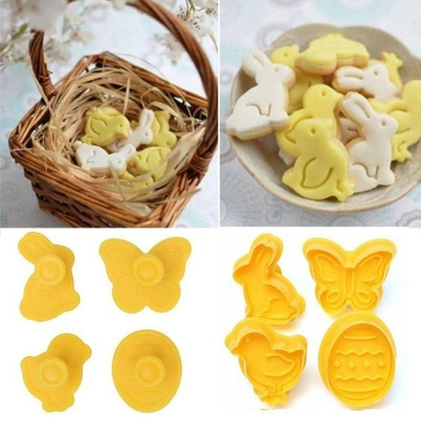 Cookie Cutter Set Plastic Molds, 4 Shapes by HitMyNeed