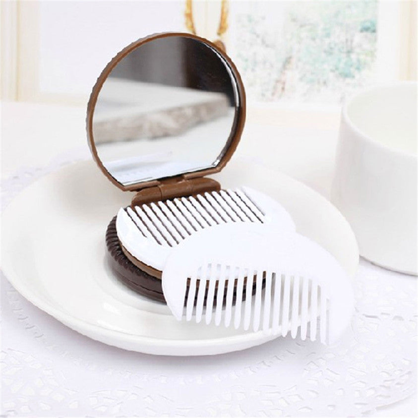 Cookie Design Pocket Mirror with Comb by HitMyNeed