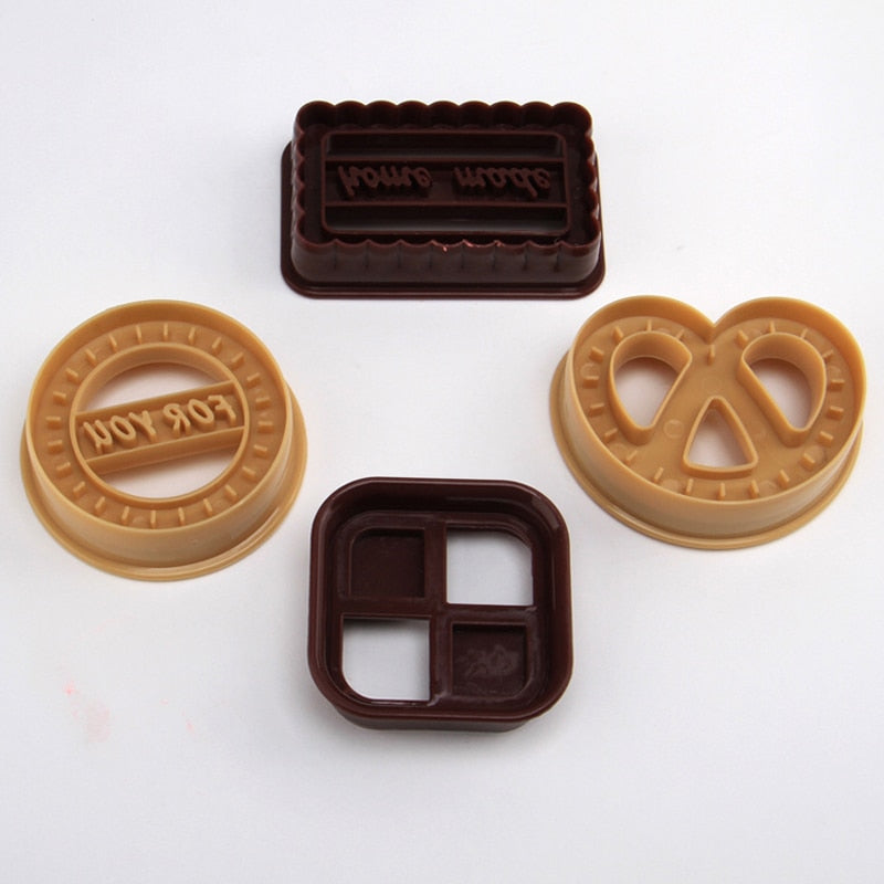 Cookie Molds Set, 4 Shapes for Home Baking by HitMyNeed