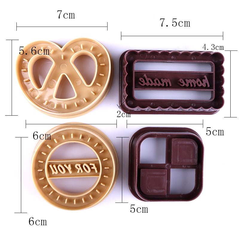 Cookie Molds Set, 4 Shapes for Home Baking by HitMyNeed