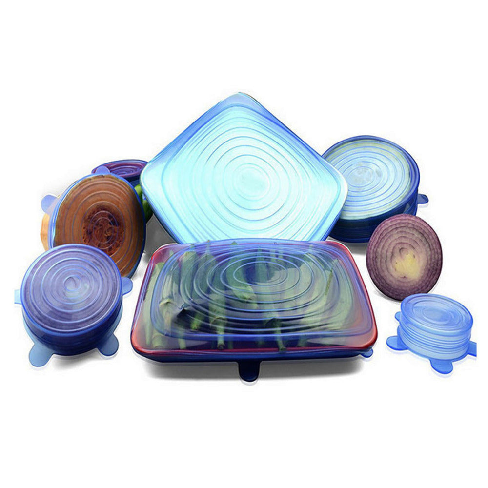 Cookware Silicone Covers Set of 6 - Stretch Lids by HitMyNeed