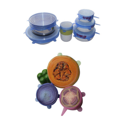 Cookware Silicone Covers Set of 6 - Stretch Lids by HitMyNeed