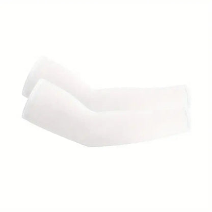 Cooling Arm Sleeves UV Protection for Outdoor Sports white by HitMyNeed