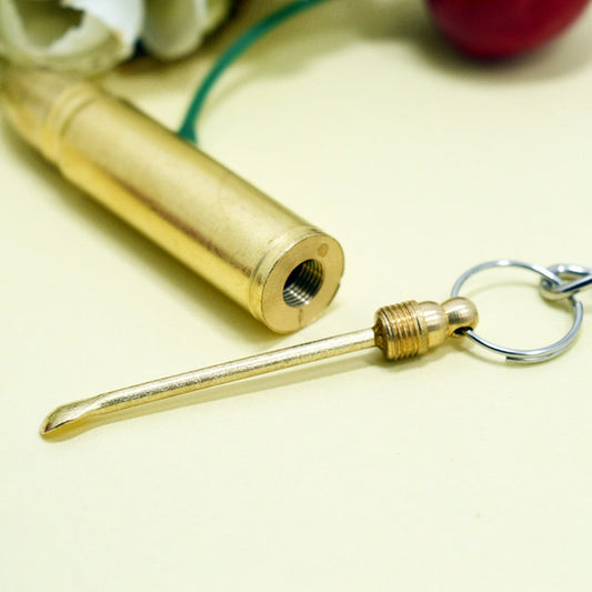 Copper Bullet Keychain with Removable Ear Pick Tool by HitMyNeed