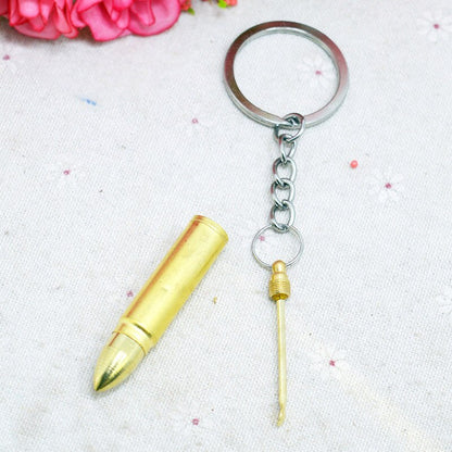 Copper Bullet Keychain with Removable Ear Pick Tool by HitMyNeed