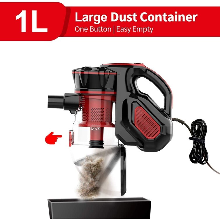 Corded 4-in-1 Stick Vacuum Cleaner 18kPa 600W by HitMyNeed