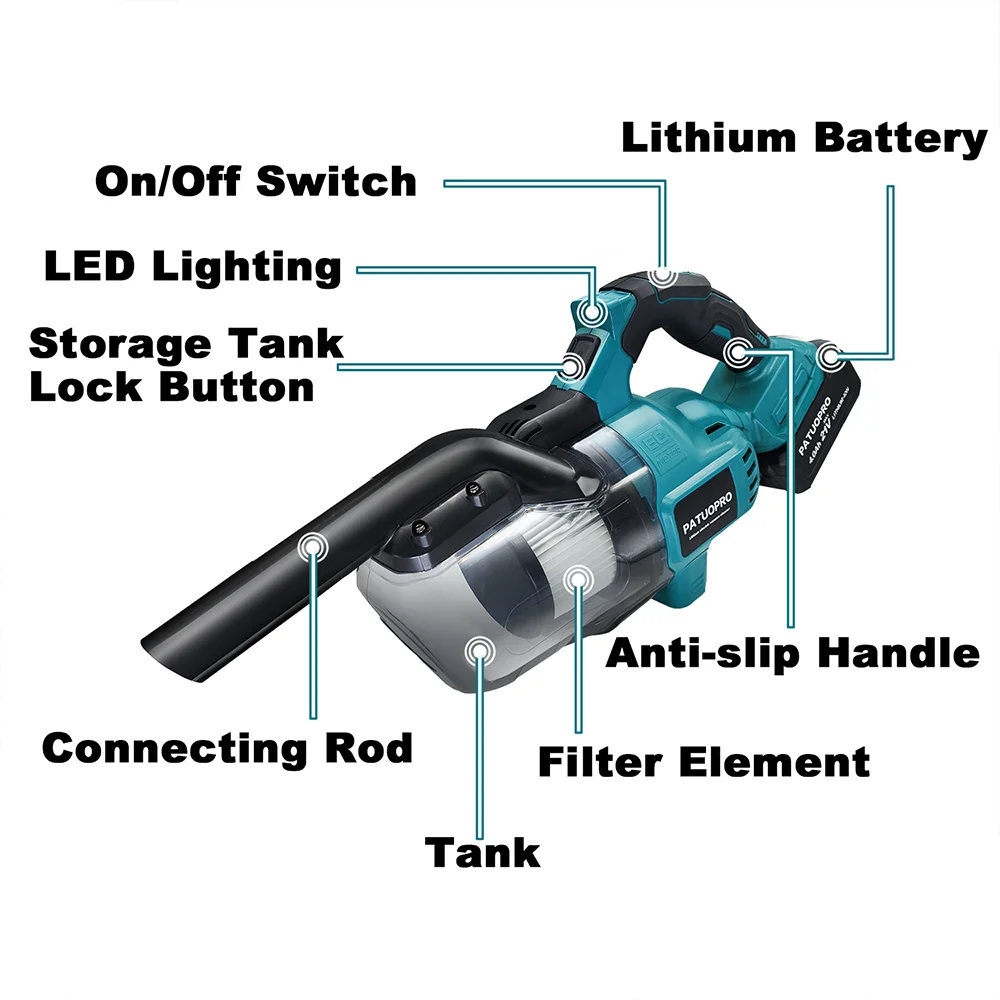 Cordless 18V Vacuum Cleaner for Makita Batteries by HitMyNeed
