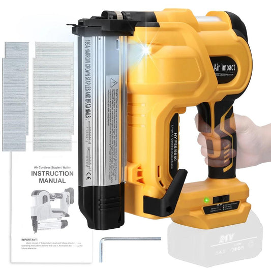 Cordless 2-in-1 Nailer & Stapler Gun for Makita yellow by HitMyNeed