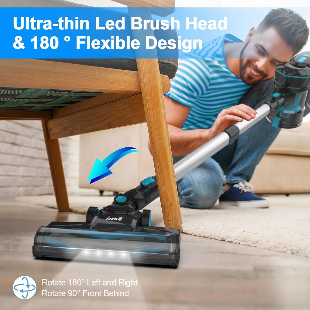 Cordless 6-in-1 Stick Vacuum Cleaner 20KPa, 40 Min by HitMyNeed