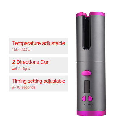 Cordless Automatic Hair Curler with LCD Display by HitMyNeed