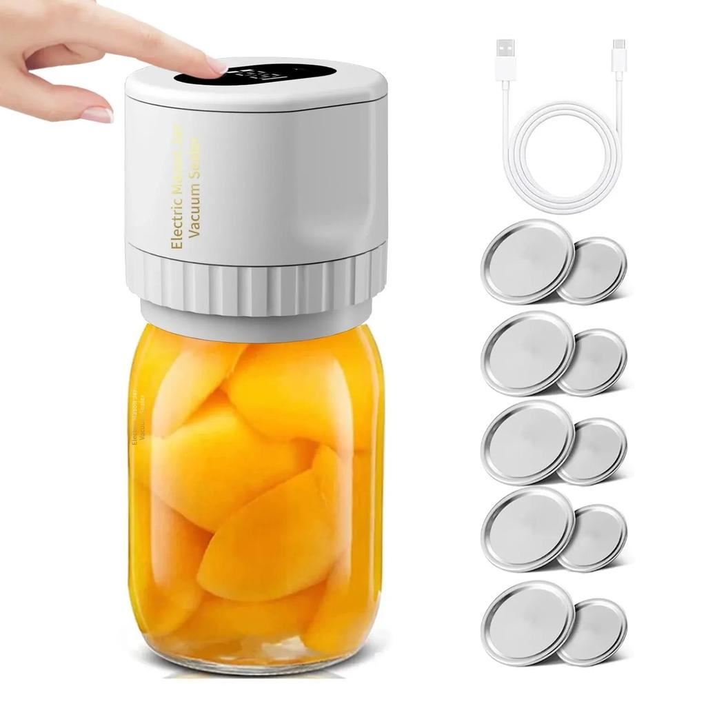 Cordless Electric Mason Jar Vacuum Sealer Kit by HitMyNeed