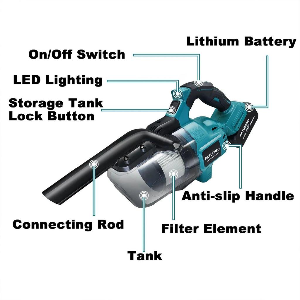 Cordless Handheld Vacuum Cleaner Compatible with Makita 18V by HitMyNeed