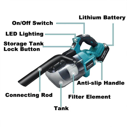 Cordless Handheld Vacuum Cleaner Compatible with Makita 18V by HitMyNeed