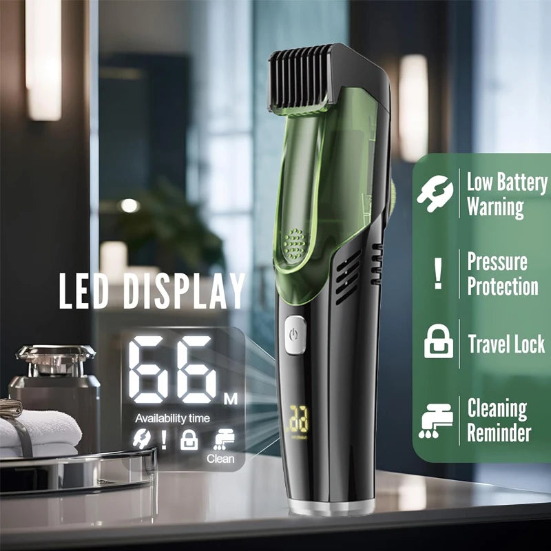 Cordless Men's Beard Trimmer with Vacuum & 20 Lengths by HitMyNeed