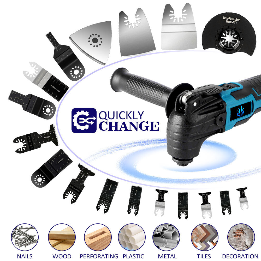 Cordless Oscillating Multi Tool 18V with Accessories by HitMyNeed