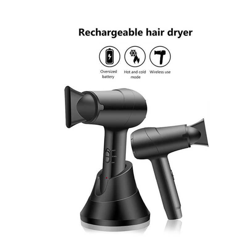 Cordless Rechargeable Hair Dryer with Dual Heat Modes by HitMyNeed