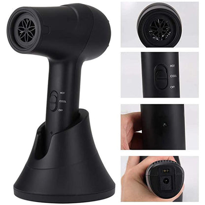 Cordless Rechargeable Hair Dryer with Dual Heat Modes by HitMyNeed
