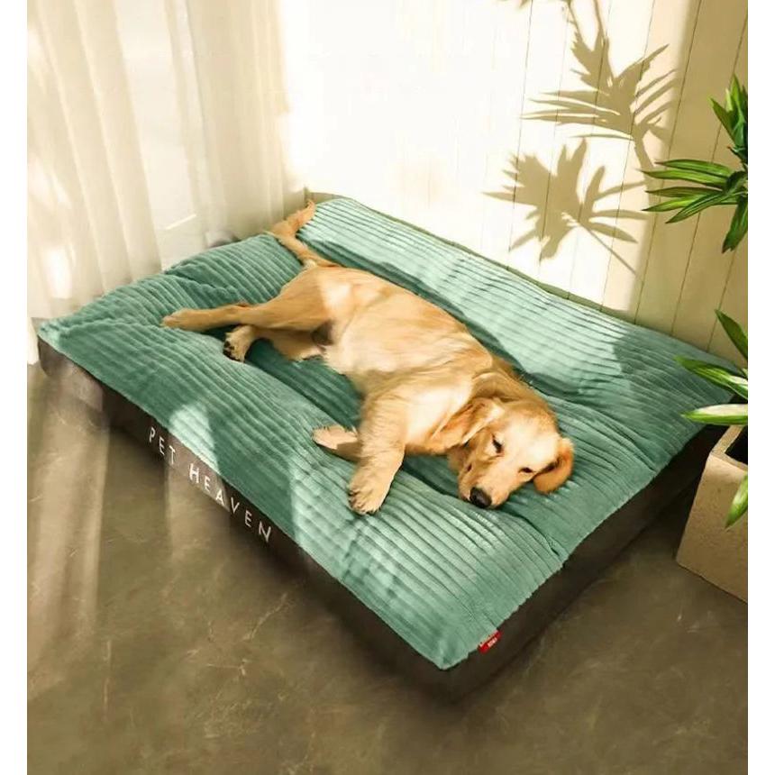 Corduroy Plush Dog Bed Mat, Detachable & Washable by HitMyNeed