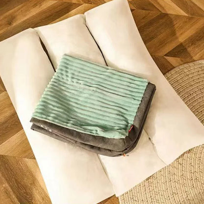 Corduroy Plush Dog Bed Mat, Detachable & Washable by HitMyNeed