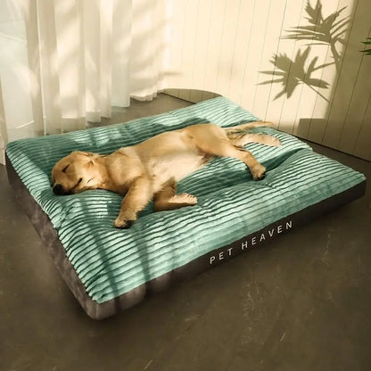 Corduroy Plush Dog Bed Mat, Detachable & Washable green 60x47x7cm by HitMyNeed