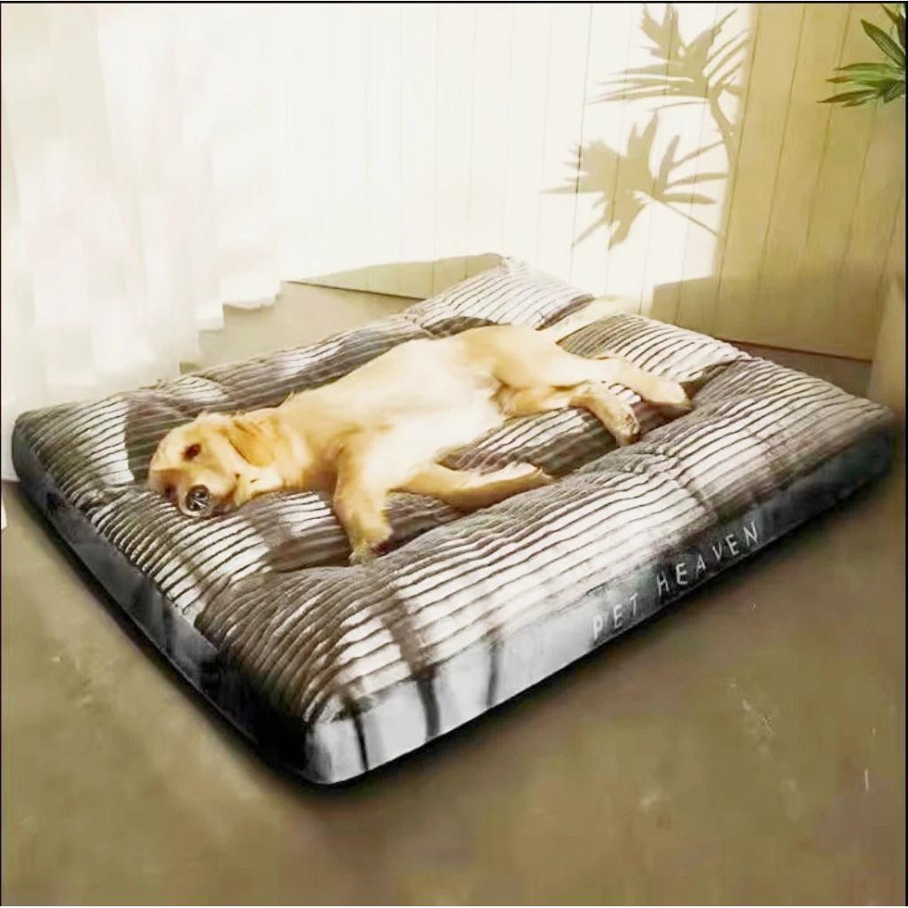 Corduroy Plush Dog Bed Mat, Detachable & Washable grey 100x75x7cm by HitMyNeed