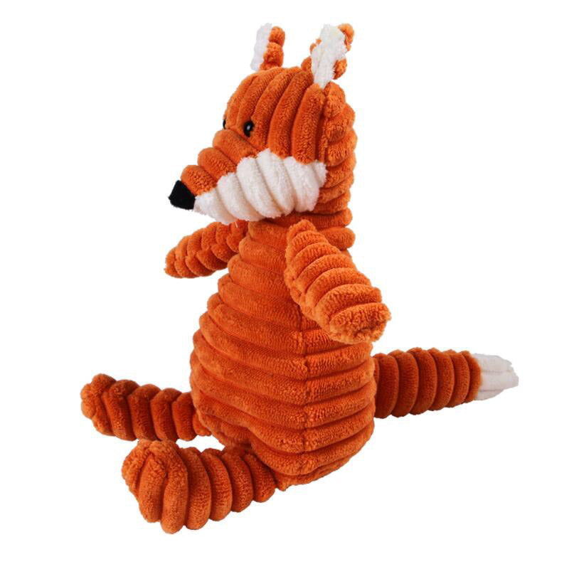 Corduroy Squeaky Plush Dog Toy - Animal Shapes by HitMyNeed