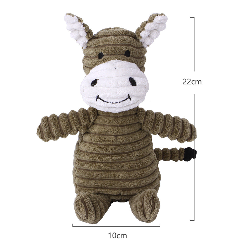 Corduroy Squeaky Plush Dog Toy - Animal Shapes by HitMyNeed