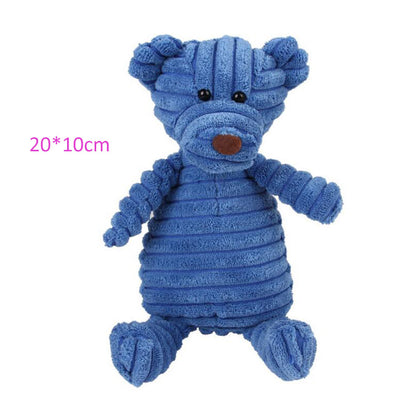 Corduroy Squeaky Plush Dog Toy - Animal Shapes bear by HitMyNeed