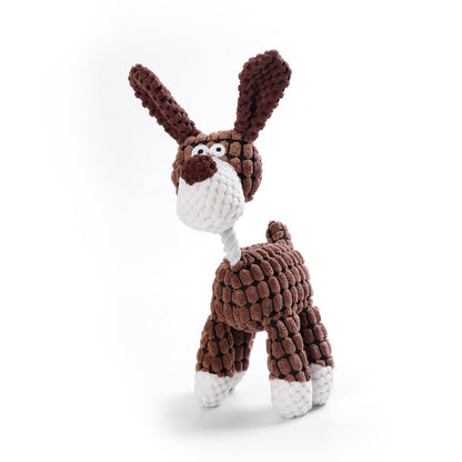 Corduroy Squeaky Plush Dog Toy - Animal Shapes brown by HitMyNeed