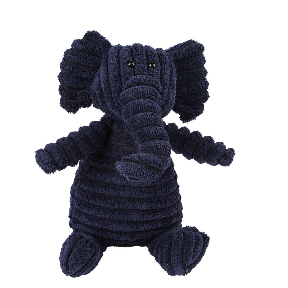 Corduroy Squeaky Plush Dog Toy - Animal Shapes elephant by HitMyNeed