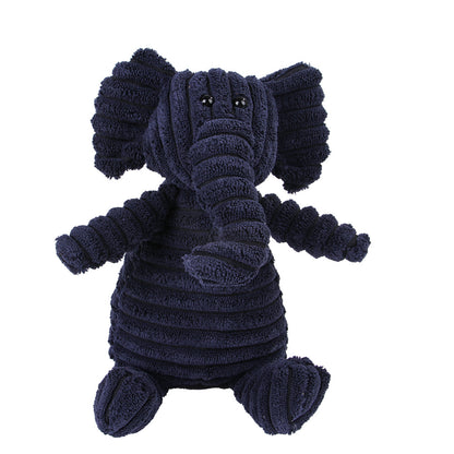 Corduroy Squeaky Plush Dog Toy - Animal Shapes elephant by HitMyNeed