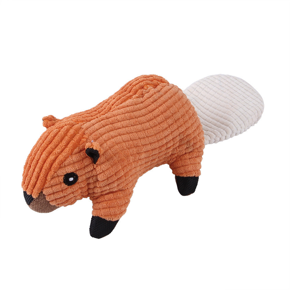 Corduroy Squeaky Plush Dog Toy - Animal Shapes k by HitMyNeed