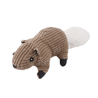 Corduroy Squeaky Plush Dog Toy - Animal Shapes l by HitMyNeed