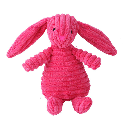 Corduroy Squeaky Plush Dog Toy - Animal Shapes rabbit by HitMyNeed