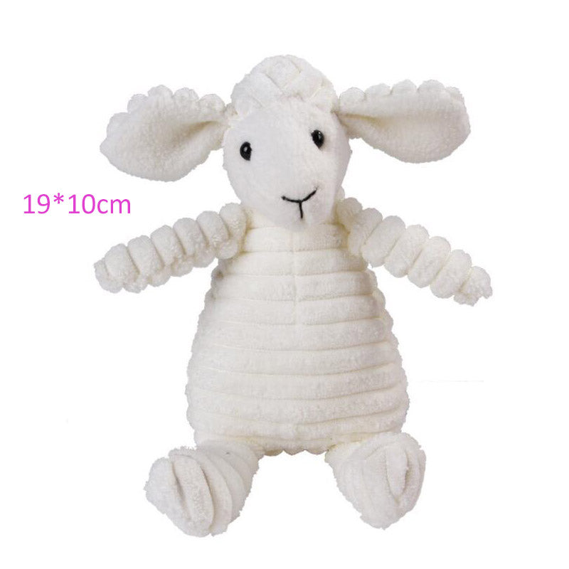 Corduroy Squeaky Plush Dog Toy - Animal Shapes sheep by HitMyNeed