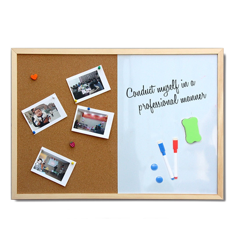 Cork Board and Magnetic Whiteboard Combo 30 x 40 cm by HitMyNeed