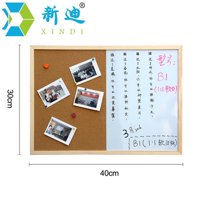Cork Board and Magnetic Whiteboard Combo 30 x 40 cm by HitMyNeed